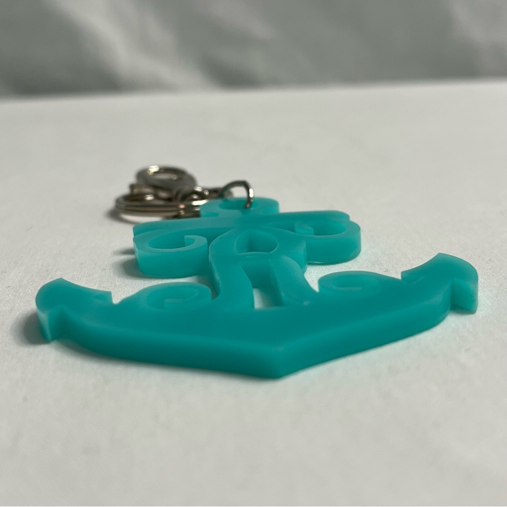 Turquoise Anchor Key chain with he Initial “R” - Picture 2 of 3